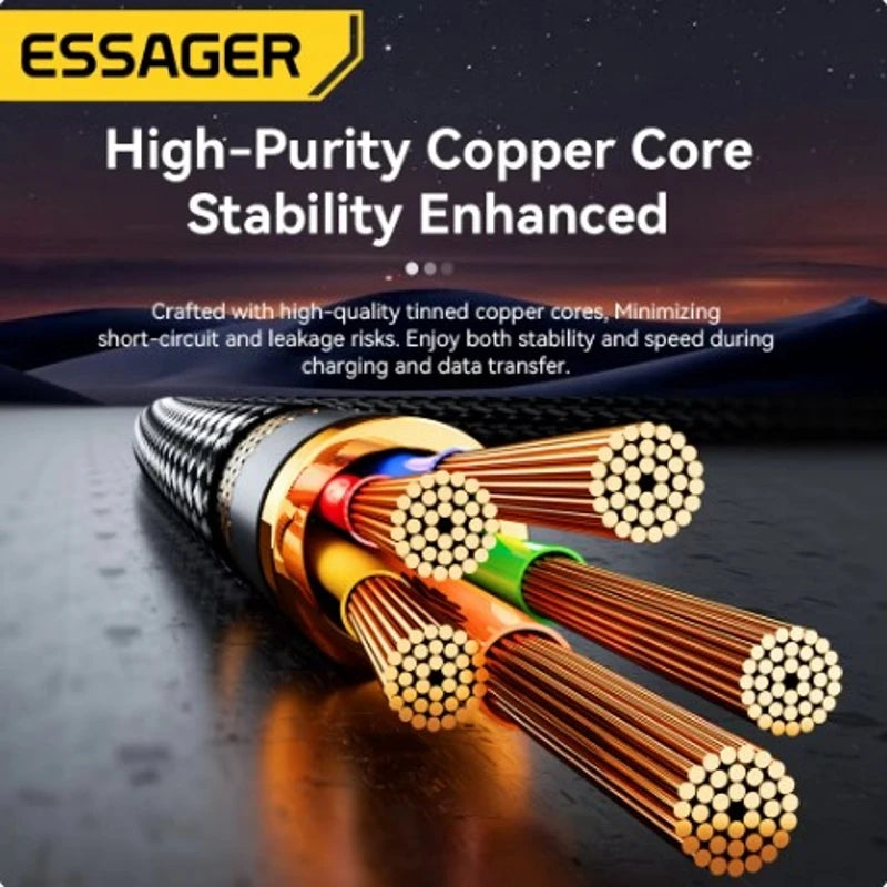 Essager 2 in 1 USB Type C Cable 65W PD Fast Charging Wire Type C To Lightning Cable For iPhone 15 16 Pro Max MacBook iPad