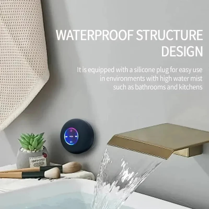 2025 Waterproof Wireless LED Bluetooth Speaker - Portable Outdoor Sports Stereo with Suction Cup