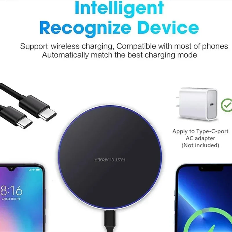 Wireless Charger Mobile Phone Chargers Pad - Fast Charging Dock Station