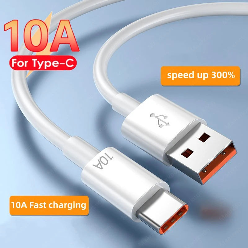 120W 10A Type C Cable - Super Fast Charging & Data Transfer Cable for Huawei, Xiaomi, Samsung, and More