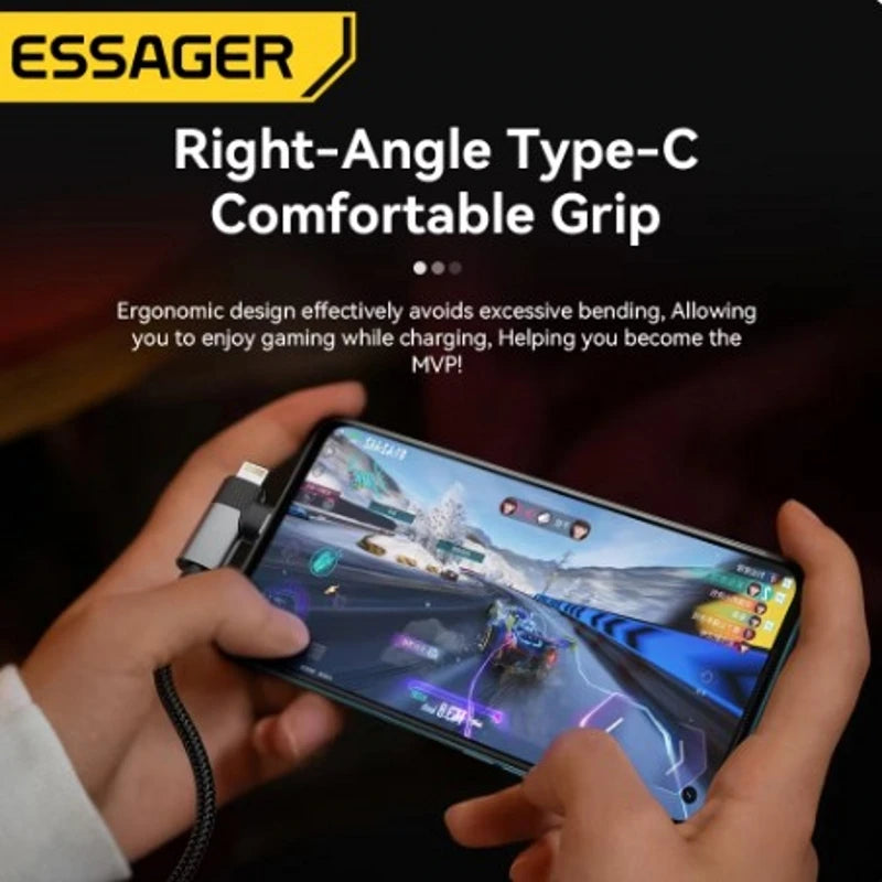 Essager 2 in 1 USB Type C Cable 65W PD Fast Charging Wire Type C To Lightning Cable For iPhone 15 16 Pro Max MacBook iPad