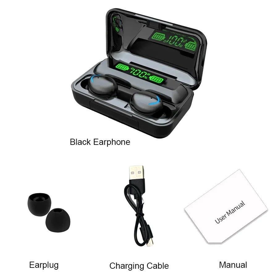 New F9 Bluetooth Headphones 9D Stereo High Bass Sport Earphones Handfree Touch Control Tws Wireless Earbuds Waterproof Headset