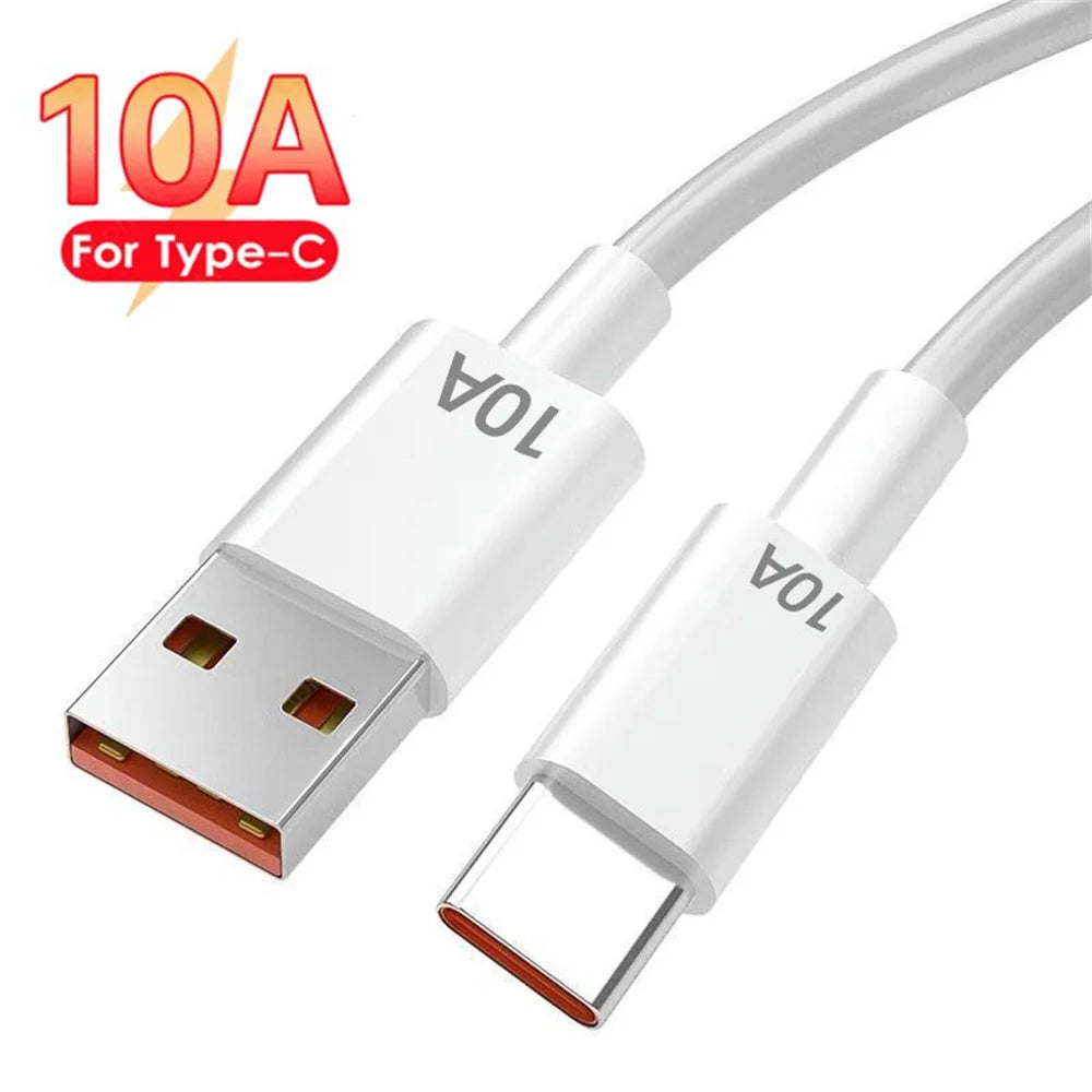 120W 10A Type C Cable - Super Fast Charging & Data Transfer Cable for Huawei, Xiaomi, Samsung, and More