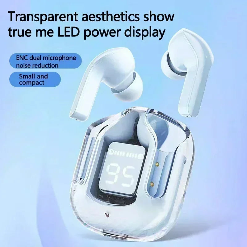 Original T2 Bluetooth Earbuds – Transparent Wireless Earbuds with HIFI Sound, Bluetooth 5.3, Fast Charging, and Long Battery Life