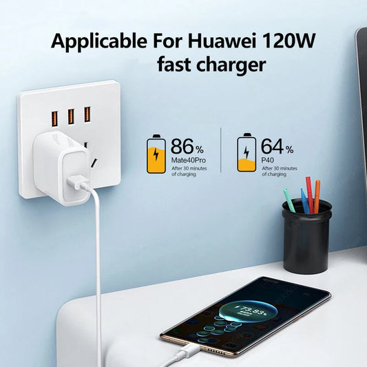 120W 10A Type C Cable - Super Fast Charging & Data Transfer Cable for Huawei, Xiaomi, Samsung, and More