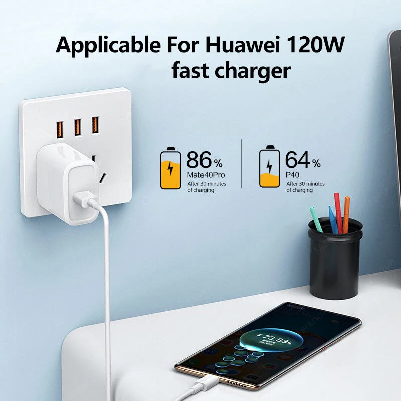 120W 10A Type C Cable - Super Fast Charging & Data Transfer Cable for Huawei, Xiaomi, Samsung, and More